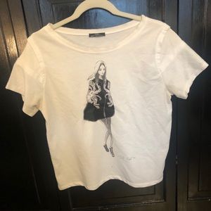 Zara embellished white top with detailing